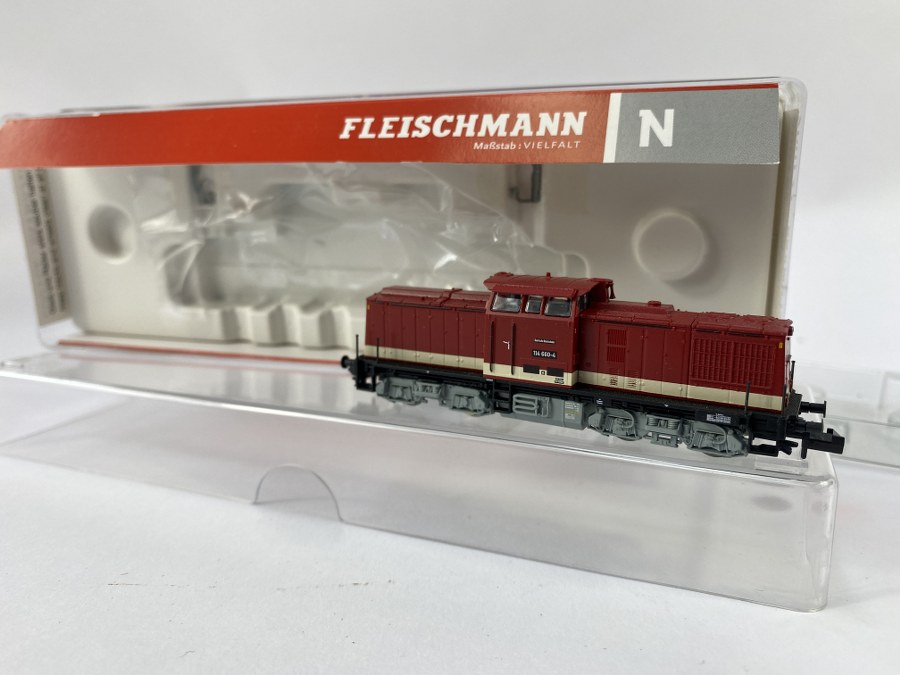 Fleischmann, Écartement N, 1/160ème, Locomotive Diesel électrique  BR 114 – D.R.  Bordeaux. Réf 721002. NB