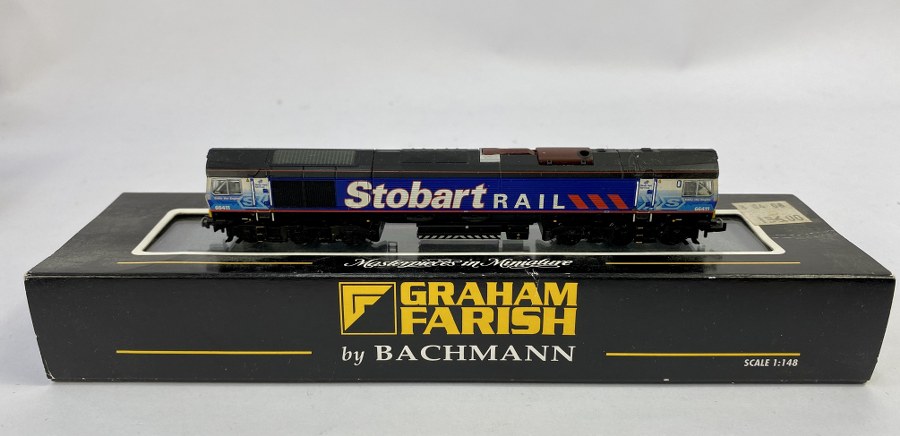Graham Farish, Écartement N, 1/148me, Locomotive Diesel class 66/9- 66/411, DRS Stobart Rail (Eddie the Engine) Réf 371-391NB