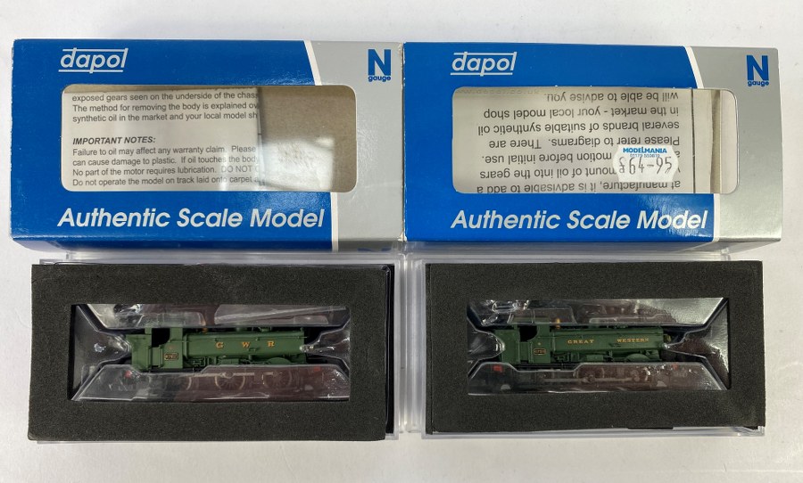 DAPOL, Écartement N, Grande Bretagne - 2 locotenders, -  Type 030, – Great Western ,  6739, verte -  Type 030, – GWR ,  8762 verte. Réf ND204B / 2S-007-003 NB