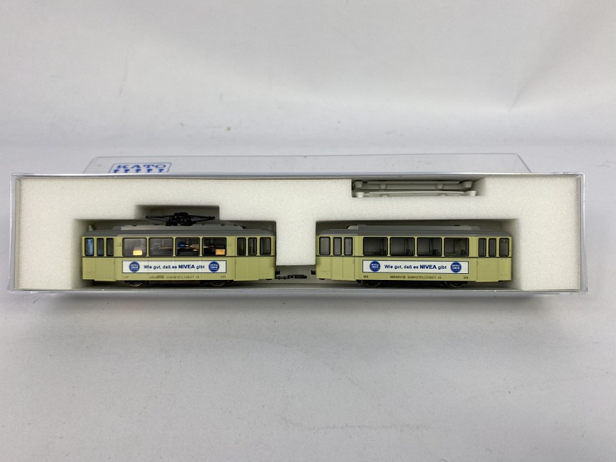 KATO – Écartement N – Tram articulé à 2 éléments de la Reich Bahn avec publicité NIVEA, Réf 14631, NB