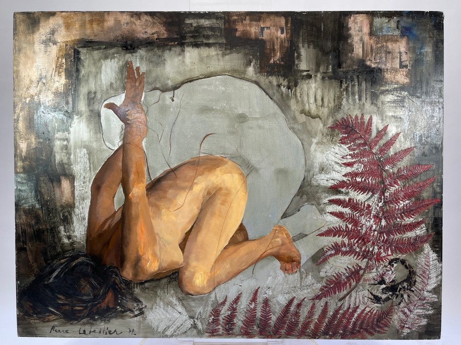 Pierre LETELLIER (1928-2000). Diane et Orion. Huile sur toile. XXe siècle. Cadre : 89 x  116 cm.